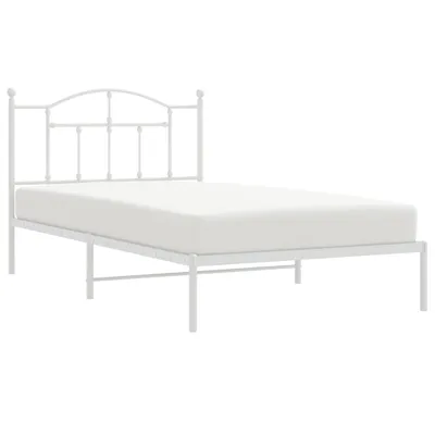 Produktbild von Bettgestell mit Kopfteil Metall Weiß 107x203 cm