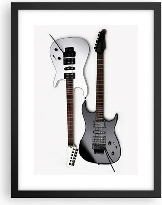 Produktbild von Gerahmtes Poster - Schwarzer Rahmen - E-Gitarren Streicher Musikinstrument - 30x40 cm - Wand Bild - Wanddeko - Wandbilder - Wandposter - Bilderrahmen - Bilder - Kunstdruck - Wandbild - P2BPA30x40-0369