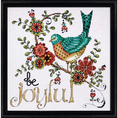 Zdjęcie produktu dla Zestaw do haftu krzyżykowego Design Works "Sei fröhlich", wzór do liczenia, 25x25cm