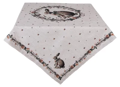 Zdjęcie produktu dla Clayre & Eef Obrus 100x100 cm Beżowy Bawełna