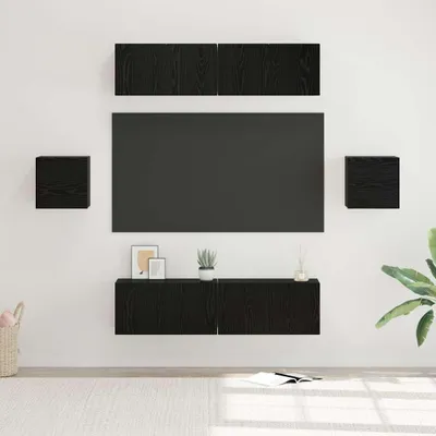 Produktbild von Maison Exclusive - TV-Schrankset 6 pcs Schwarz Eichen-Optik Holzwerkstoff
