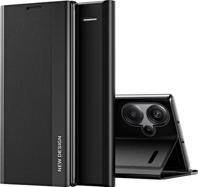 Produktbild von Hülle für Xiaomi Redmi Note 13 Pro+ Leder PolyurethanKlapphülle Schutzhülle mit Standfunktion Schwarz
