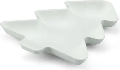 Produktbild von Teller aus Zuckerrohr in Weiss, Weihnachtsbaum, 140 x 115 x h 15 mm, 20 Stück