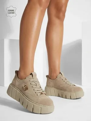 Produktbild von Sneakers Damen Flora Beige Leder Bequem für jeden Tag, Größe 38