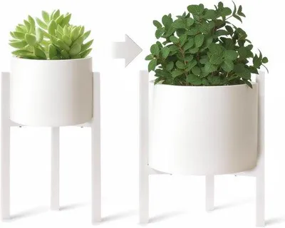 Obrázek produktu pro Stojan na květiny – vhodný do interiéru i exteriéru – 1 ks – bílý – kov – výška 33 cm