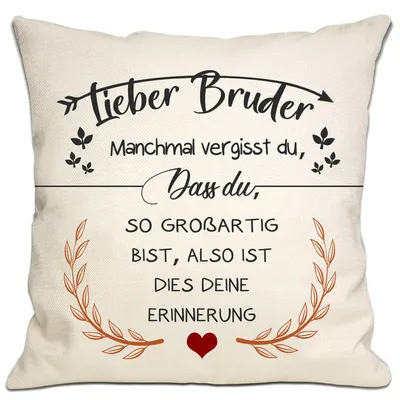 Productafbeelding van Kussensloop voor broer, cadeau voor een verjaardag