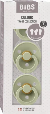 Obrázek produktu pro BIBS Dudlíky Colour Try it kolekce 3-balení, vel. 1 Sage