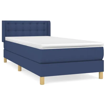 Produktbild von vidaXL Boxspringbett mit Matratze Blau 90x190 cm Stoff