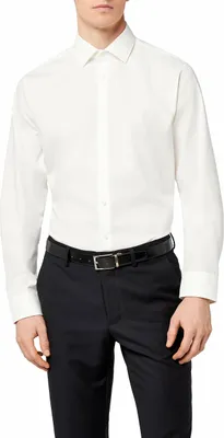 Immagine prodotto di Seidensticker - Camicia da uomo, senza stiratura, modello moderno, con motivo "Rosa nera" e colletto Kent nei colori blu, bianco ed ecru (01.001007)