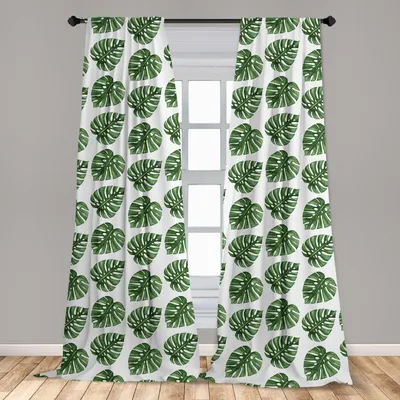 Zdjęcie produktu dla Abakuhaus, zasłony okienne, motyw liści palmowych, zestaw 2 sztuk, 150 x 245 cm