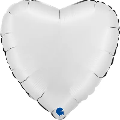 Produktbild von 18"/Ø46cm Herz Folienballon Uni | Weiß Satin