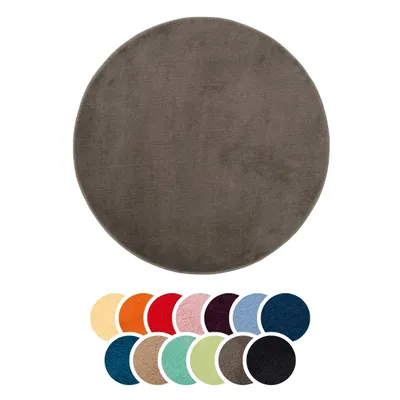 Produktbild von liebling Badteppich, 100% Polyester, mit Anti-Rutsch Beschichtung, saugstark, Serie Santos, Ø 110 cm, 1500 g/m², bei 30 Grad waschbar, taupe