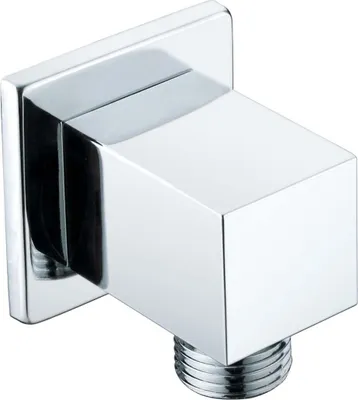 Produktbild von Stilform Wandanschlussbogen Eckig Massiv Chrom oder Schwarz Matt, Farbe:Chrom