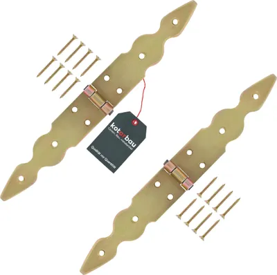 Produktbild von KOTARBAU® 2er Set Ladenband Türbänder 150 x 150 x 35 mm aus Verzinkt Stahl Torscharnier Türband Gold Scharniere Klappbar Fensterscharnier Holztür Gartentor Scharnier Kistenband Torbeschlag