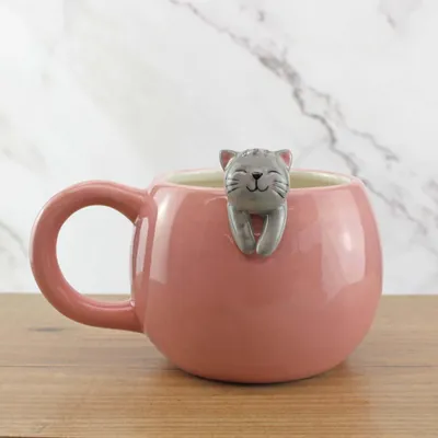 Produktbild von Winkee - Pet Friends Coffee Mug Cat I Roztomilý hrnček na kávu a čaj vo veľkom I Roztomilý hrnček na kávu I Veľký hrnček s objemom cca 350 ml