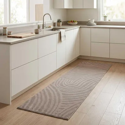Productafbeelding van Keukenkleed, bruin, Scandinavisch design, 180 x 60 cm, 100% polyamide
