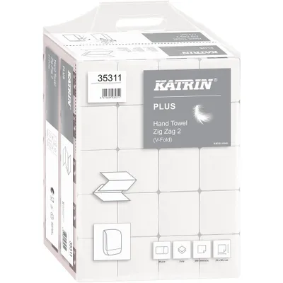 Image de KATRIN 35311 Essuie-mains papier KATRIN PLUS pliage en zigzag 2 plis 4.000 serviettes