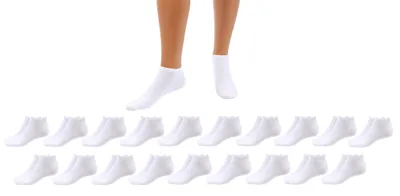 Image de Betz - 20 paires de chaussettes basses pour sneakers, pour femmes et hommes - Chaussettes courtes - Coton avec bord confortable sans coutures irritantes - Modèle classique - Tailles 39-42 - Blanc