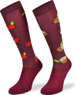 Produktbild von Skiety Reitbekleidung Damen & Herren - Kniestrümpfe für Damen & Herren - Reitsocken Reitsport Damen & Herren - Reitsocke Mädchen - Apples, 31-34