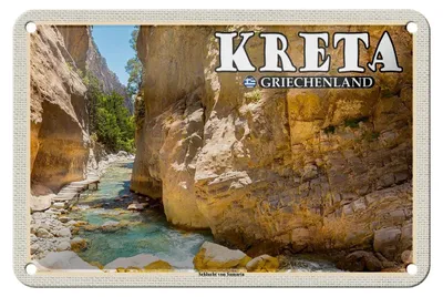 Produktbild von Blechschild Reise 18x12cm Kreta Griechenland Schlucht von Samaria