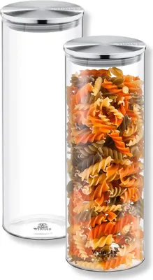 Produktbild von Wilmax Vorratsglas 1800 ml mit Edelstahldeckel 2er Set WL-888519/A2