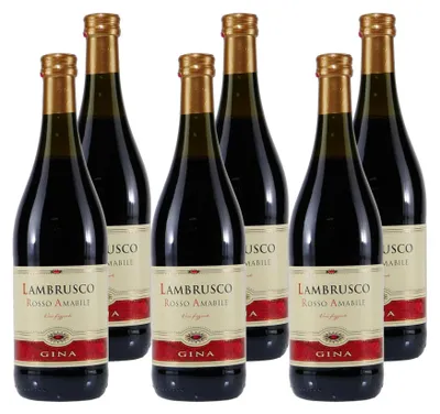 Produktbild von Gina Lambrusco Rosso Amabile -lieblich- (6 x 0,75L)