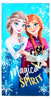Produktbild von Frozen Die Eiskönigin Badetuch 70x140 cm, Anna Elsa Strandtuch Handtuch Mädchen