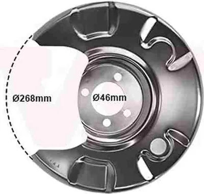 Produktbild von VAN WEZEL Spritzblech Bremsscheibe für VW GOLF II (19E, 1G1) Hinten Rechts 5812374 Ankerblech