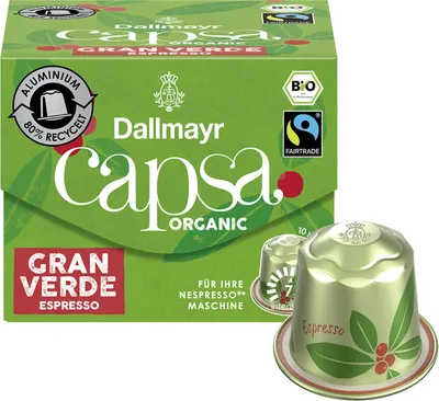 Immagine prodotto di Dallmayr 099000000 Dallmayr Capsa Gran Verde Espresso Kaffeekapseln Arabicabohnen kräftig 10 Portionen