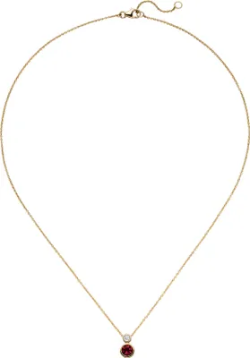 Produktbild von Collier 585 Gold Gelbgold  1 Rubellit 1 Diamant Brillant 45 cm