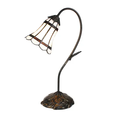 Produktbild von Clayre & Eef Tiffany Tischlampe 48 cm Braun Weiß Polyresin