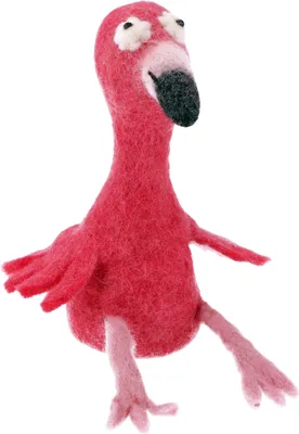 Produktbild von Filz Eierwärmer, Handgemachte Filzdekoration aus Nepal, Filztierr - Flamingo, Gelb, Filz,Wolle, 19*8*8 cm, Filz Eierwärmer