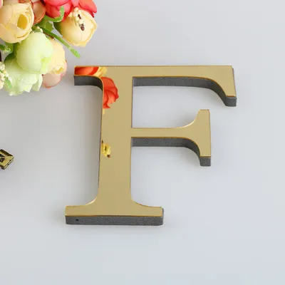 Produktbild von Wandaufkleber 3D Buchstabe goldfarben spiegelnd 150 mm, Buchstabe F