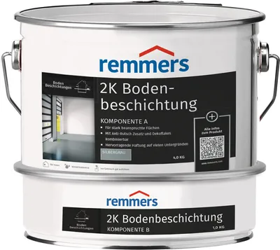 Produktbild von Remmers 2K Bodenbeschichtung silbergrau 5 kg, Beton- und Bodenfarbe