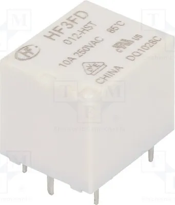 Produktbild von 1x Relais: elektromagnetisch USpule : 12VDC 10A/250VAC HF3FD/012-HST Elektromagn