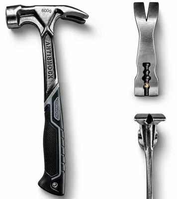 Produktbild von TORVON Anti-Shock Zimmermannshammer Latthammer mit Nagelmagnet Kopfgewicht 600 g, KI-generiertes Bild
