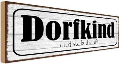 Produktbild von vianmo Holzschild 10x27 cm Dorfkind uns stolz drauf Dekoration