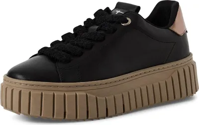 Produktbild von Tamaris Damen Leder Sneaker 1-23702-45 098 Frauen Low Top Schuhe M2370245 Schwarz, Schuhgröße:41 EU