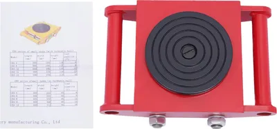 Image de Chariot de transport pour machines - roulettes pour chars - capacité de charge 6 t - lot de 6 pièces - 4 roulettes pivotantes enPolyuréthane- rouge