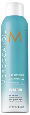 Obrázek produktu pro Moroccanoil Dry Shampoo Light Tones, 205 ml, Suchý šampón, Ženy, Všechny vlasy, Čištění, Osvěžující, Arganový olej, Rýžový škrob