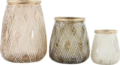 Produktbild von FURNARO Windlichter/Vasen Fès S/3 Glas natur Ø14/12/9?cm