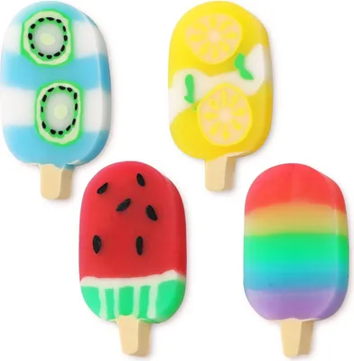 Produktbild von 4 Stücke Radiergummi Set für Kinder - Lustige Eis Radiergummi - Schulkind Geschenk zur Einschulung