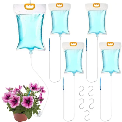 Bewässerungsbeutel-Set 5er, 3,5 l, Tropfbewässerung mit Ventil