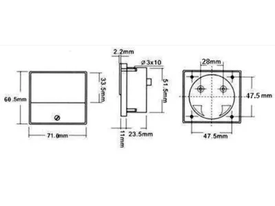 Obrázek produktu pro Analogový panelový měřič napětí 30V DC / 70 X 60 mm