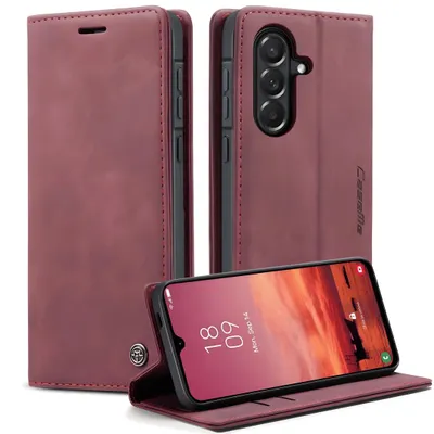 Produktbild von Handy Hülle für Samsung Galaxy S26 Klapphülle Schutzhülle Tasche Flip Etui Case Cover Weinrot, KI-generiertes Bild
