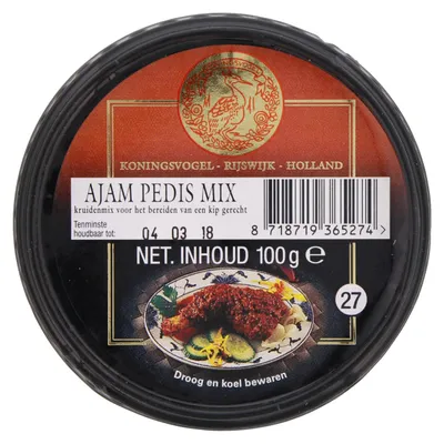 Immagine prodotto di Koningsvogel Ajam Pedis Mix 100g – Mix di spezie indonesiane piccanti per pollo