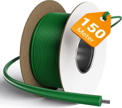 Produktbild von Wiltec 150 m Mähroboter Begrenzungskabel Ø 2,45 mm, verzinnter Kupferdraht, Leitkabel für Rasenroboter, Universal Begrenzungsdraht kompatibel mit diversen Rasenmähern