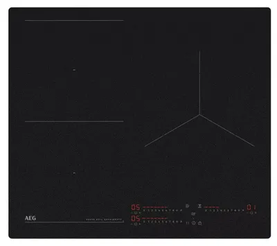Zdjęcie produktu dla AEG TI63IQ10IZ, Czarny, Wbudowany, 60 cm, Płyta indukcyjna strefowa, Ceramika, 3 stref(y)