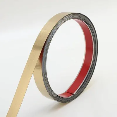 Produktbild von Edelstahl Dekorleiste Selbstklebend Gebürstet - 5 x 2 cm, Wand- und Möbelverzierung