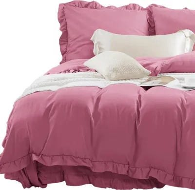 Zdjęcie produktu dla Pościel Różowa 220x200cm 100% Mikrofibra + 2 poszewki 70x80 Ruffy